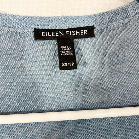 Eileen Fisher Lyocell Wool Open Front Cardigan Light Blue - Size XS - Picture 4 of 6